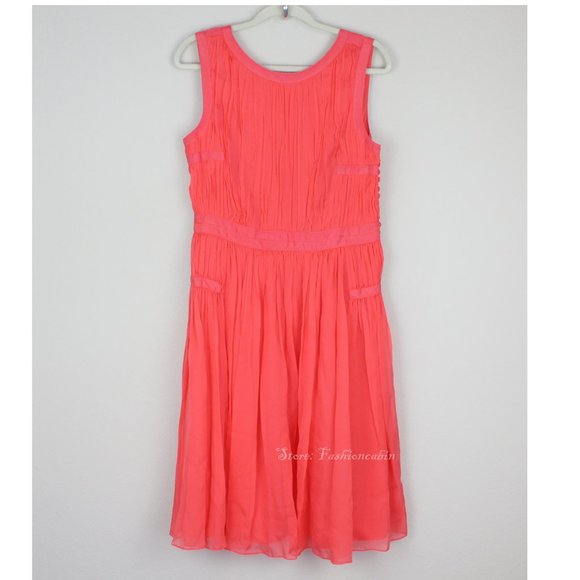 NWT Diane Von Furstenberg DVF Silk Pleated Dress| Flowy Weddings & Special Event - Picture 4 of 15